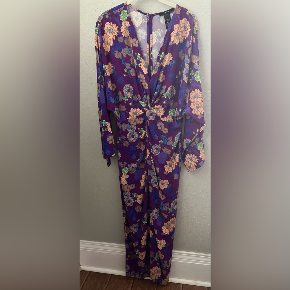 Smythe Twist Dress in Violet Floral Size Medium New - Picture 3 of 8